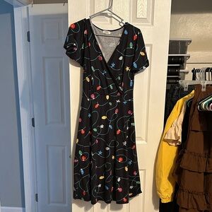 Christmas Patterned Wrap Dress